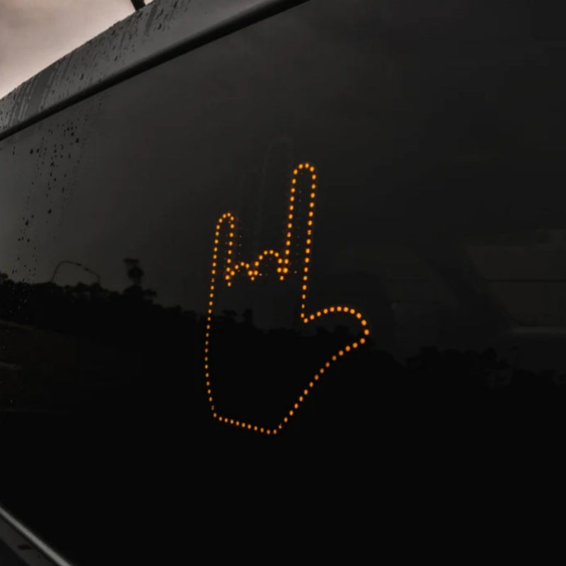 LED Illuminated Gesture Finger Light With Remote Road Rage Sign