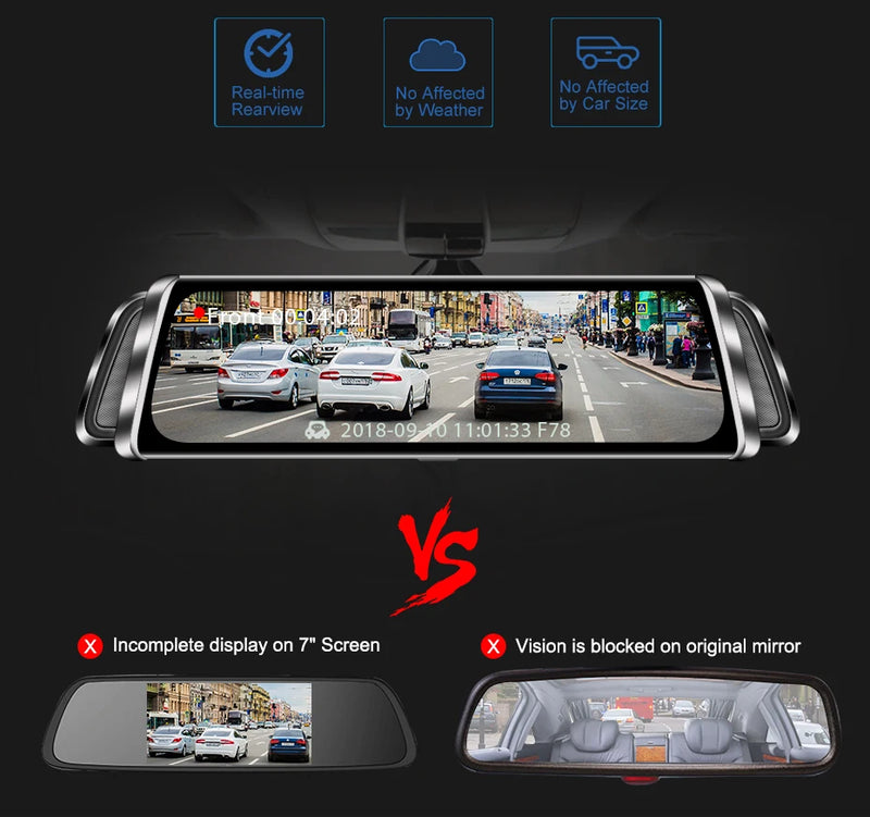 Smart Rearview Mirror DVR 10''Touch Screen