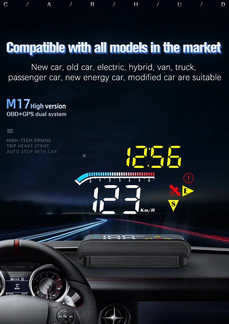 HUD Head Up Display OBD2 GPS Dual System Projector