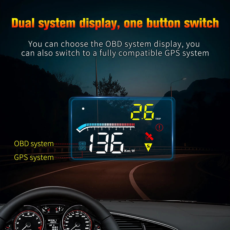 HUD Head Up Display OBD2 GPS Dual System Projector