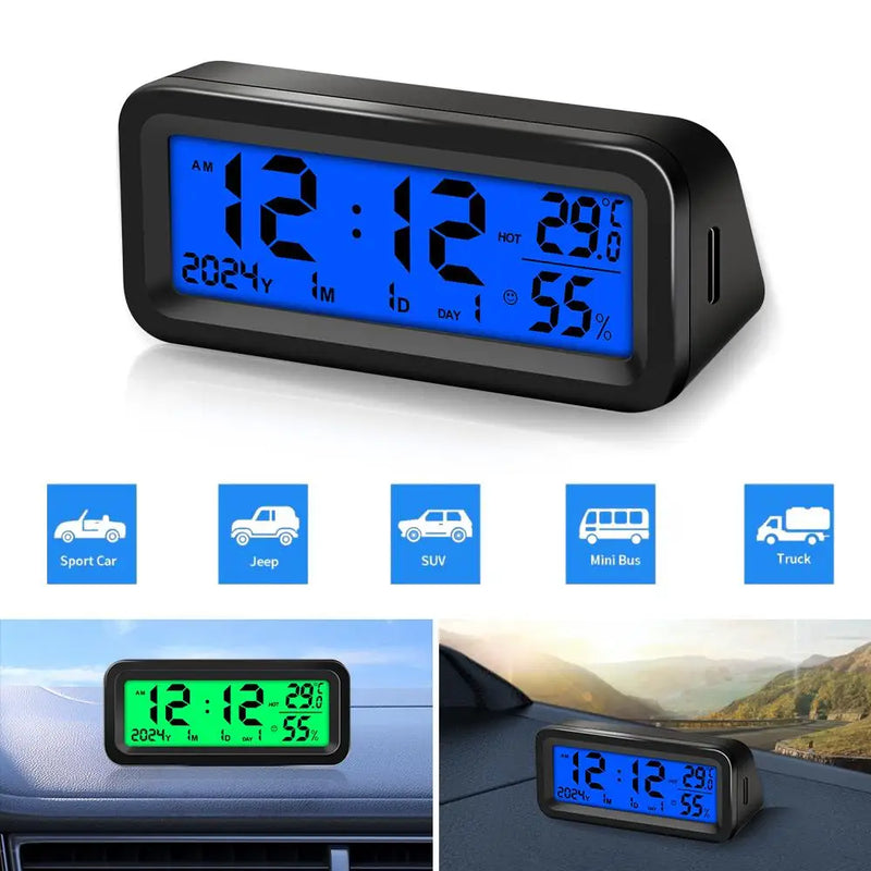 Solar Car LED Digital Clock