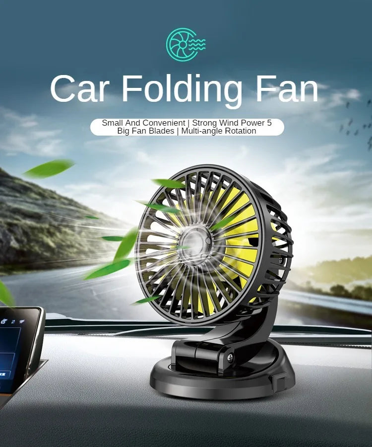 Car Multi Head Fan 360° Adjustable