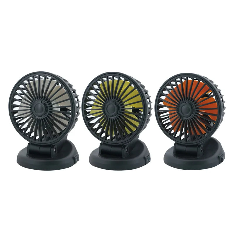 Car Multi Head Fan 360° Adjustable