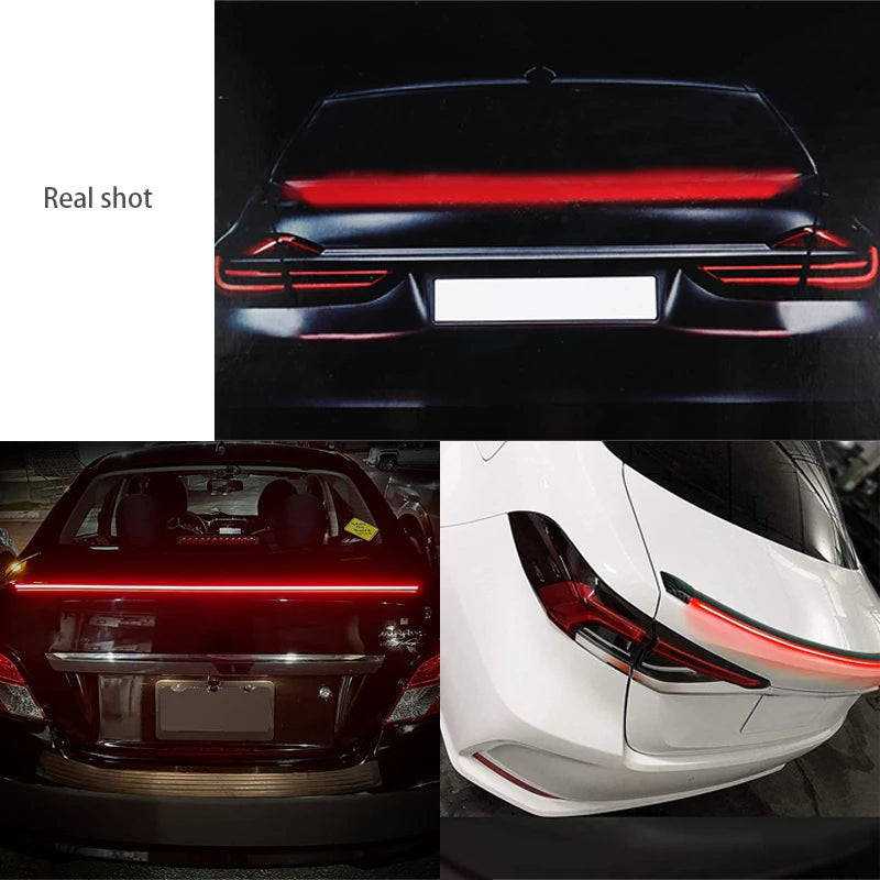 LED Light Universal Carbon Fiber Car Rear Spoiler