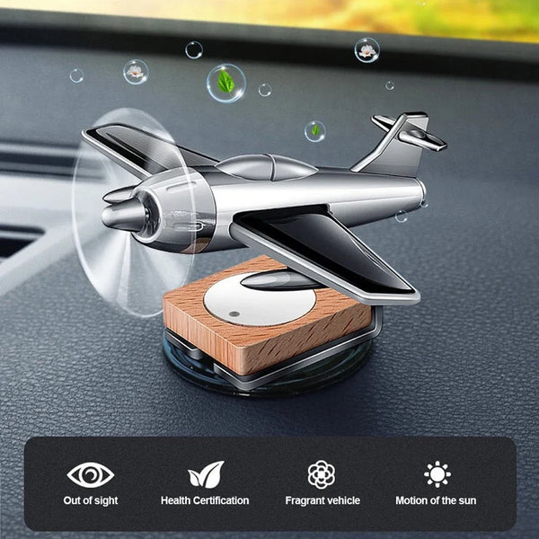 Mini Solar Aircraft Dash Decor with Air Freshener