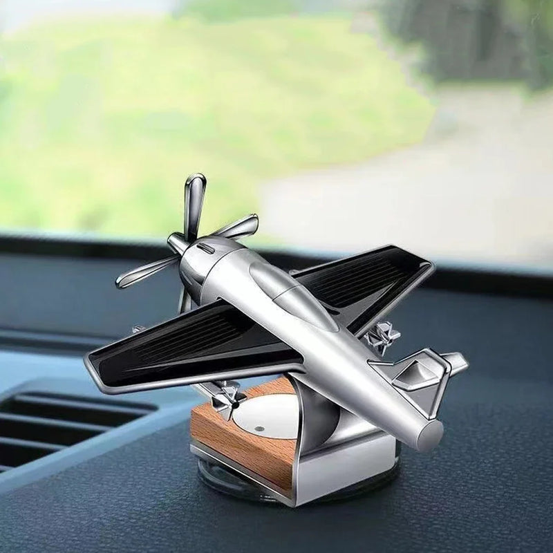 Mini Solar Aircraft Dash Decor with Air Freshener