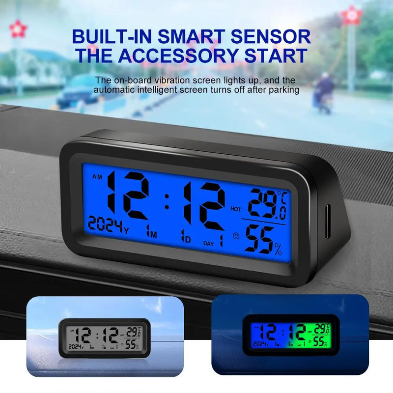 Solar Car LED Digital Clock