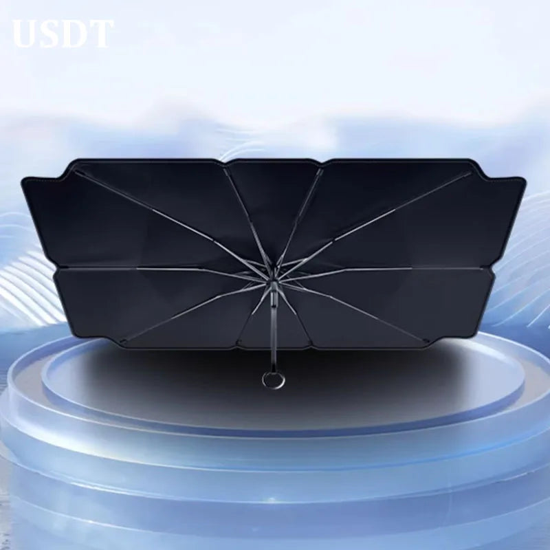 Foldable Umbrella Type Windshield Shade