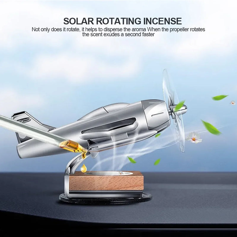 Mini Solar Aircraft Dash Decor with Air Freshener