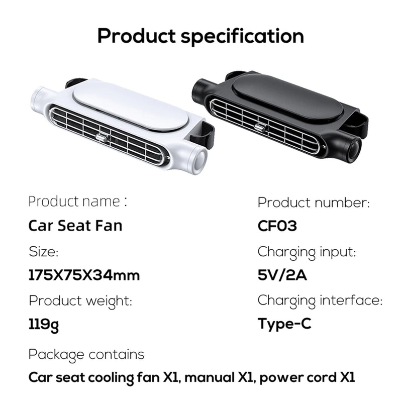 Car Headrest Cooling Air Fan