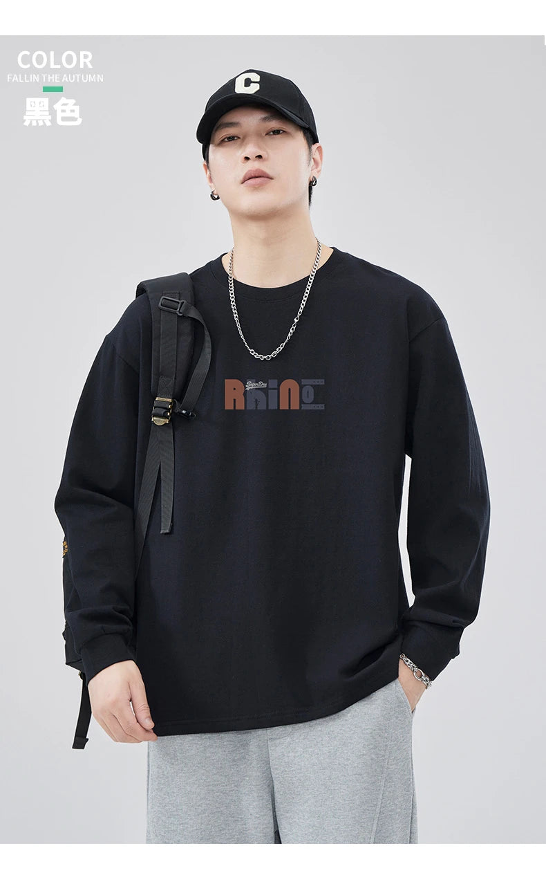 Trendy Loose Fit Long Sleeve T-Shirt for Men