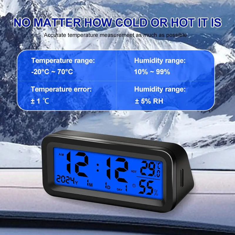 Solar Car LED Digital Clock