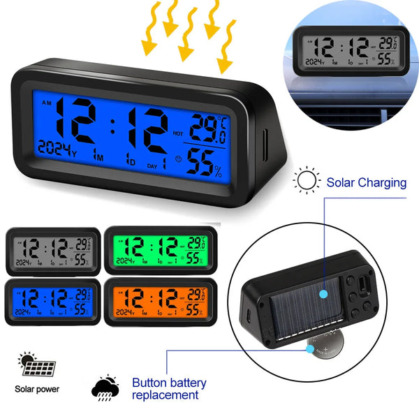 Solar Car LED Digital Clock