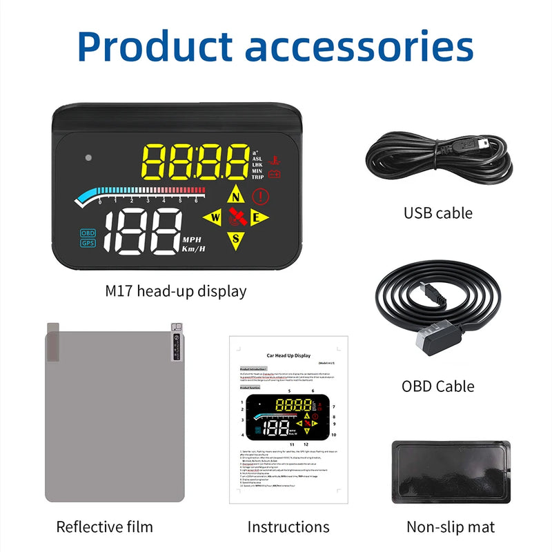 HUD Head Up Display OBD2 GPS Dual System Projector