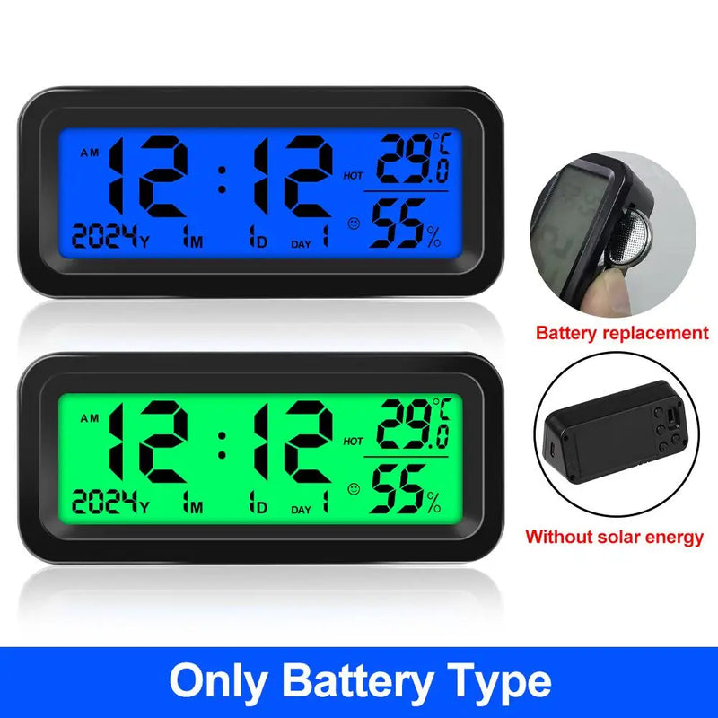 Solar Car LED Digital Clock