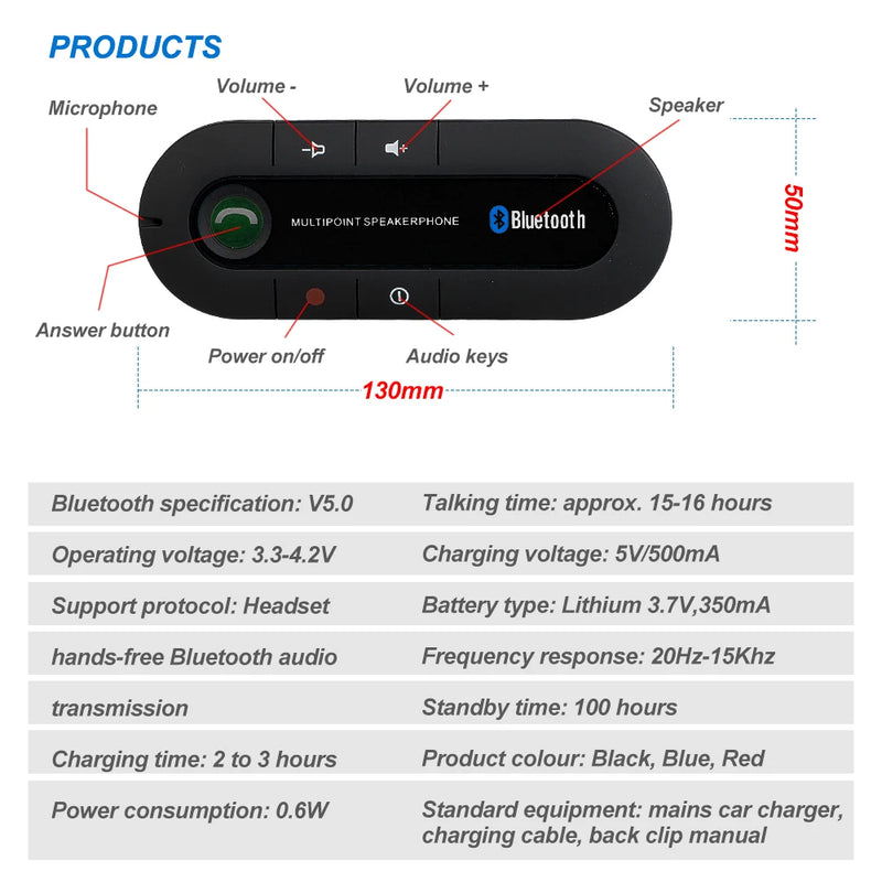 Wireless Bluetooth Car Handsfree Kit