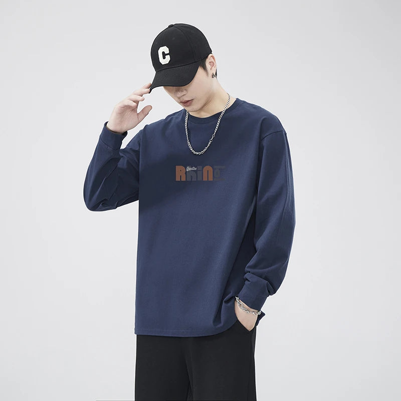 Trendy Loose Fit Long Sleeve T-Shirt for Men